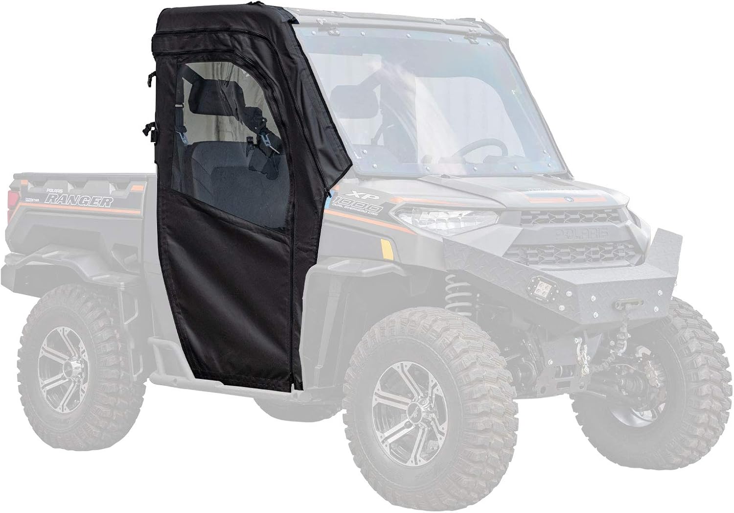 SuperATV Soft Cab Enclosure Doors for Polaris Ranger XP 1000 (See Fitment) - 1 Pair of Front Doors - Resistant to Water, Punctures, and Tears