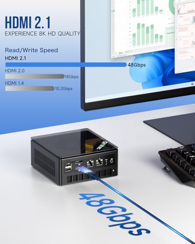 GMKtec M5 Plus Gaming Mini PC Ryzen 7 5825U (Upgraded 7430U/ 5700U), 32GB RAM 1TB SSD Dual NIC LAN 2.5GbE Desktop Computers Office Home