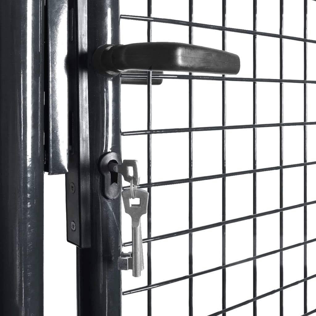 vidaXL Mesh Garden Gate Galvanised Steel 33.7x22x39.4x22 Gray