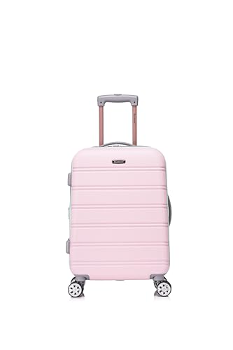 Rockland Melbourne Hardside Expandable Luggage with Spinner Wheels, 2TONENAVY, 2 Piece (20/28)