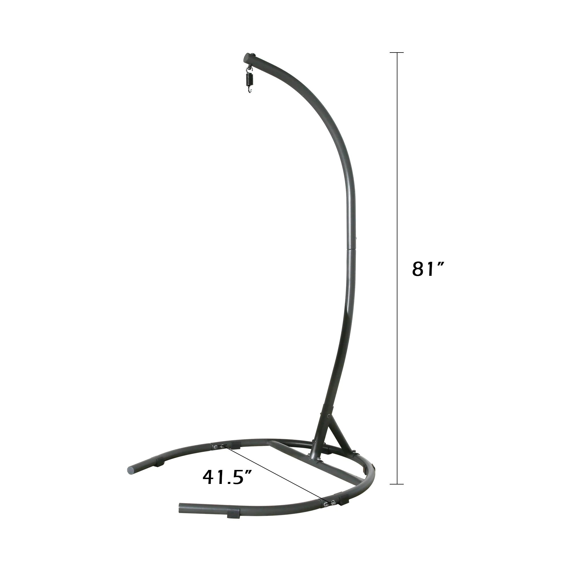 Ulax Furniture Egg Chair Stand Hanging Hammock Swing Chair C-Stand w/Weather-Resistant Finish for Indoor or Outdoor Use - Radiant Selections