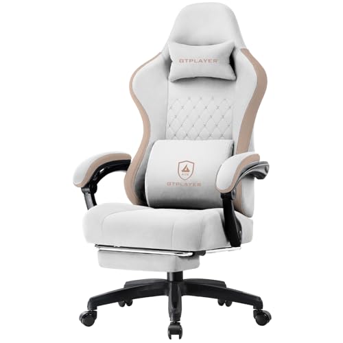 GTPLAYER Gaming Chair, Computer Office Chair with Pocket Spring Cushion, Linkage Armrests and Footrest