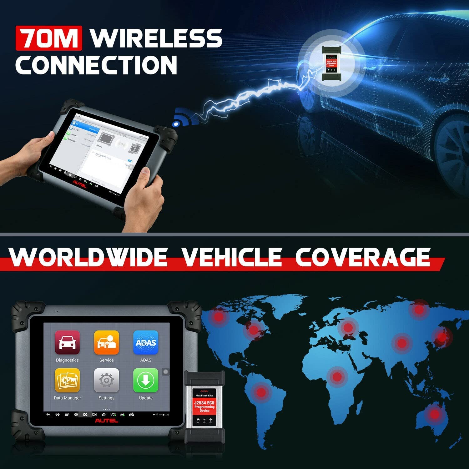 Autel Scanner MaxiSys MS908S Pro II Auto Diagnostic Scan Tool with J2534 ECU Programming, Update Version of MK908P/MK908