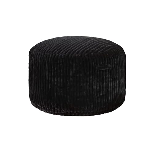 Hobestluk 5ft Bean Bag Chairs for Adults Large Beanbag Chair with Stripe Plush Cover Big Bean Bag Chair for Living Room Bedroom Dorm Office -Black