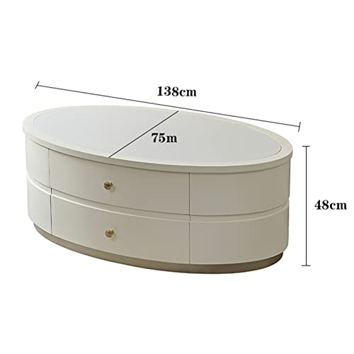 Tea Table for Living Room Modern Coffee Table with Unique Table Top and Stable Base
