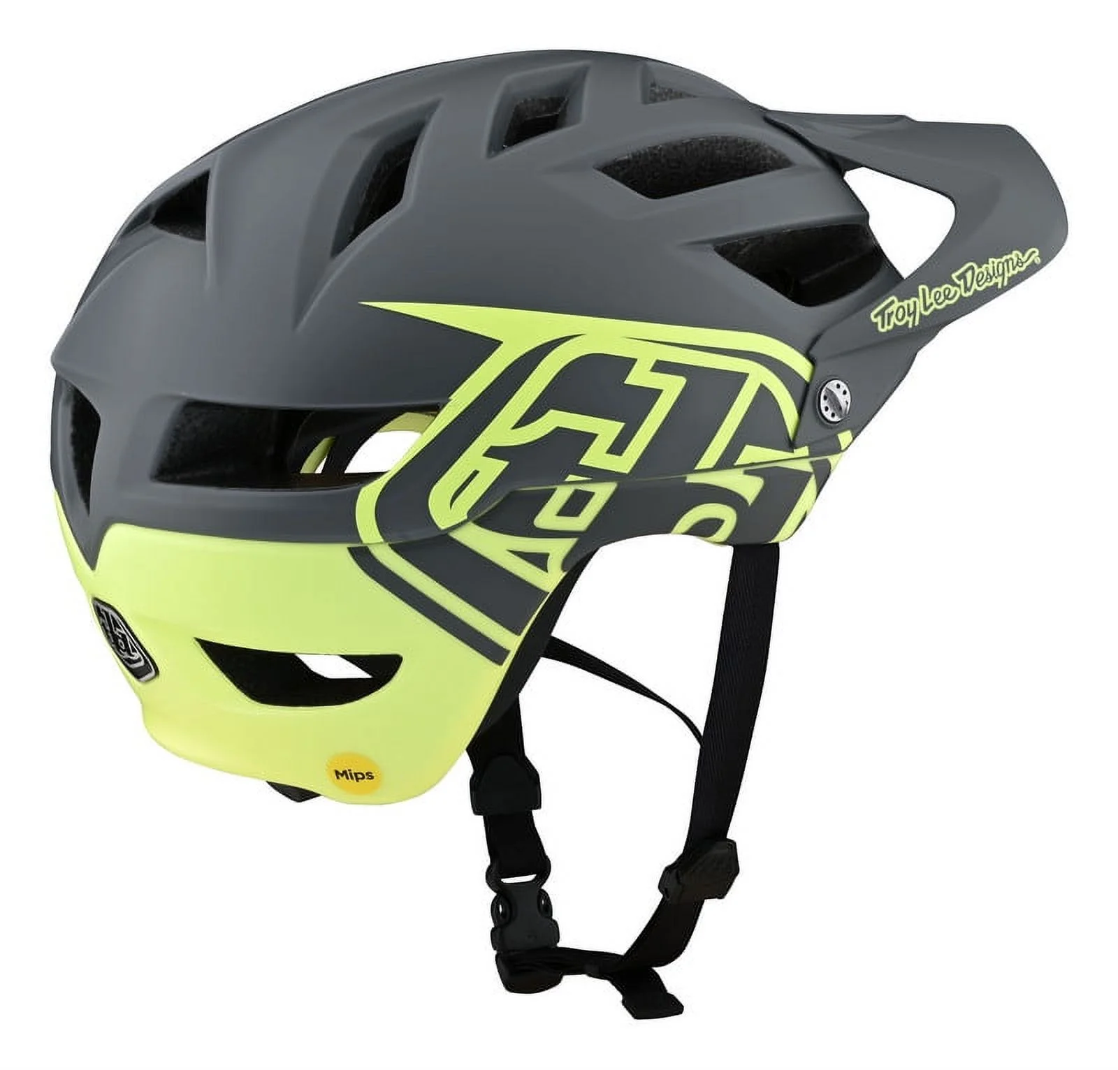 Troy Lee Designs A1 Classic MIPS MTB Mountain Bike Helmet Gray/Yellow MD/LG