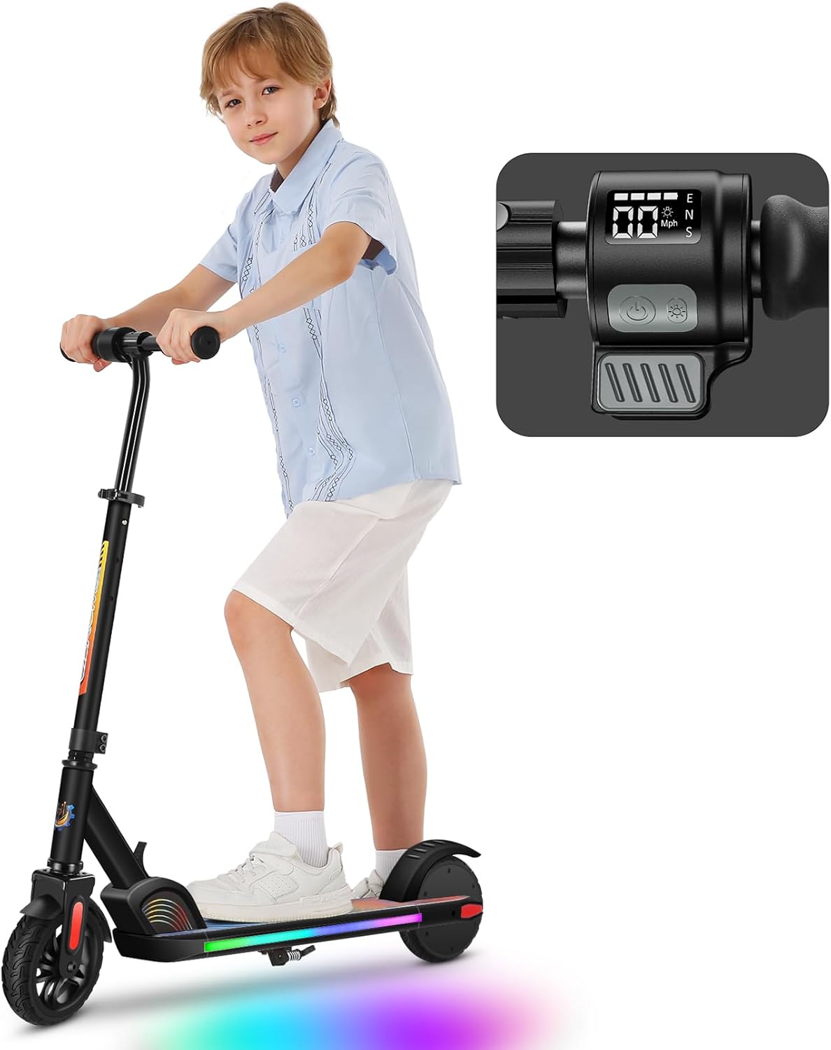 Electric Scooter, Electric Scooters, Electric Scooter for Kids 6-15 Years Old, LED Display, Electric Scooter with Adjustable Speed and Height