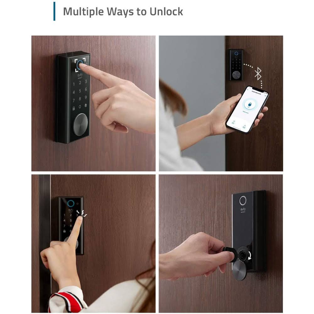 Eufy Security Smart Lock Touch, Fingerprint Scanner, Keyless Entry Door Lock, Bluetooth Electronic Deadbolt, Touchscreen Keypad,