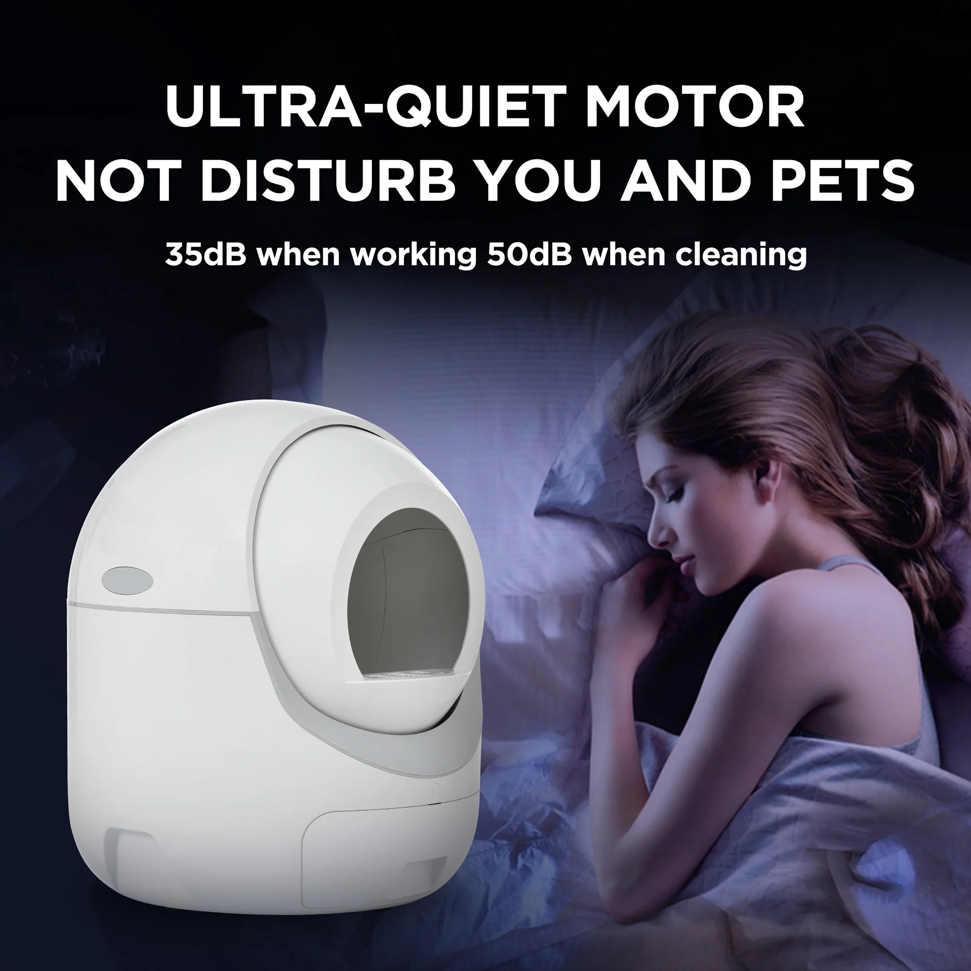 Self -Cleaning Cat Litter Box for Multiple Cats , Scooping Automatically , Suitable for all kinds of cat litter, Secure,Odor Removal , App Control