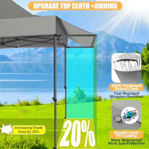 COBIZI 10x10 Pop Up Canopy Tent with Awning