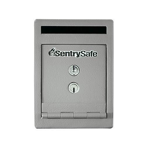SentrySafe Depository Safe with Dual Key Lock, Steel Drop Slot Safe for Offices and Businesses, Stores Cash Deposits, 0.38 Cubic Feet