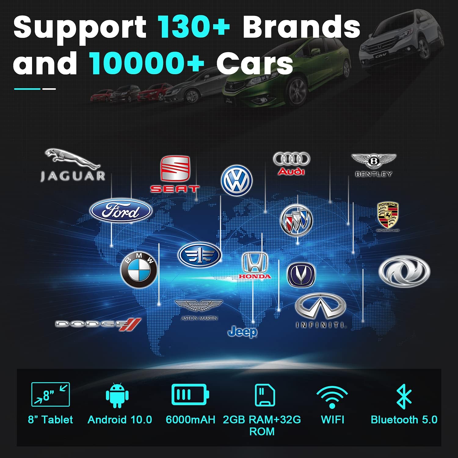Ancel DS600 Bidirectional Scan Tool, OE-Level OBD2 All System Car Diagnostic Scaner, 34+ Services Code Reader, ECU Coding, Key Programmer
