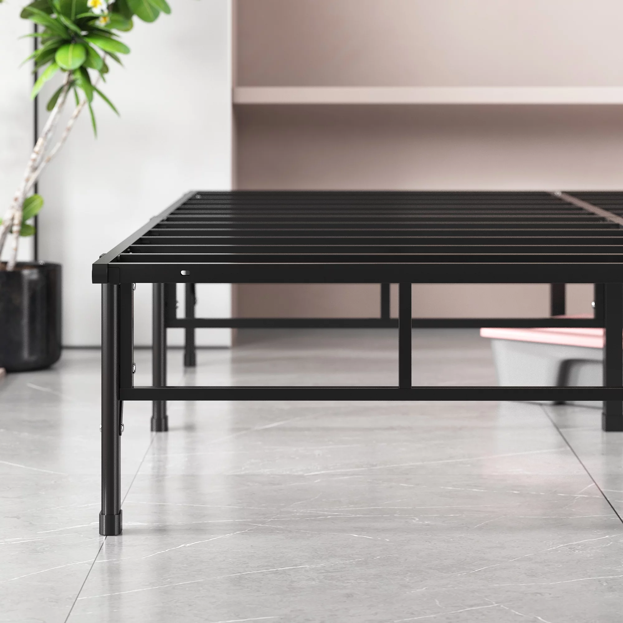 Zinus 14" Metal SmartBase Compack® Mattress Foundation, Bed Frame, Queen