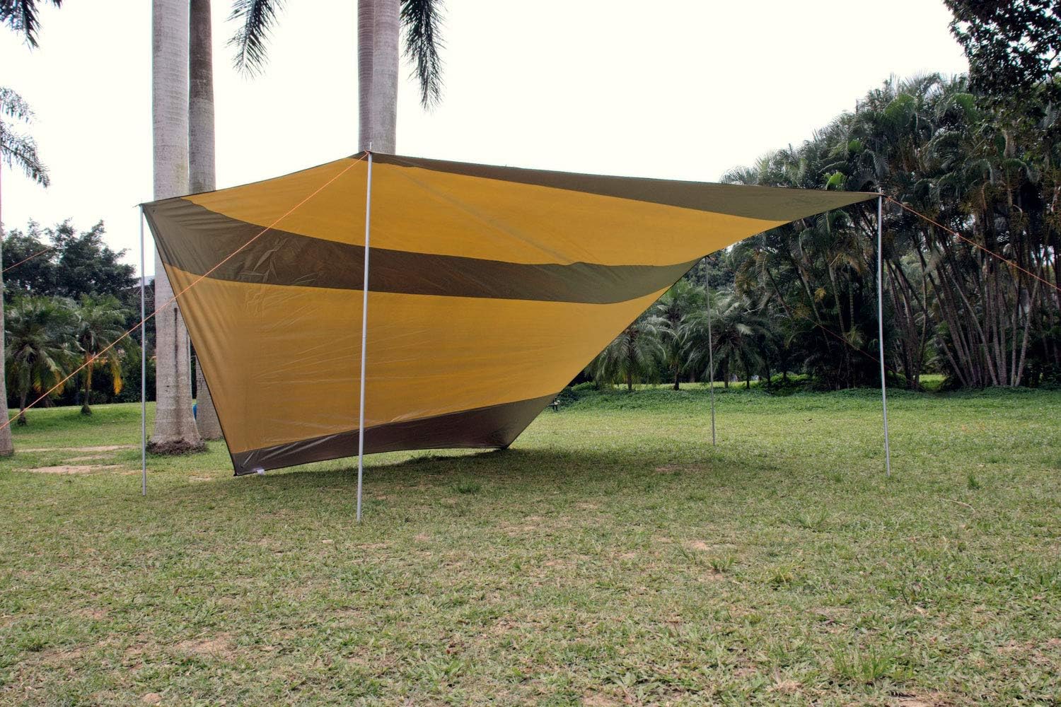 Hasika Car Awning Extremely Large Camping Tarp 100% Waterproof Ripstop with 4 Poles for SUV Tuck Overlanding Picnic Activities and More