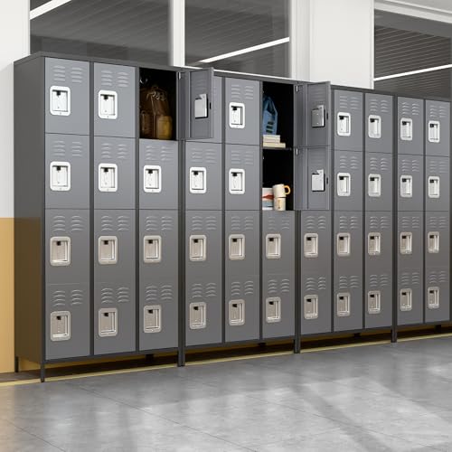 6 Door Metal Storage Locker 18 Hooks,Metal Locker for Employees with Lock for School Garage Office Gym Bedroom,Assembly Required