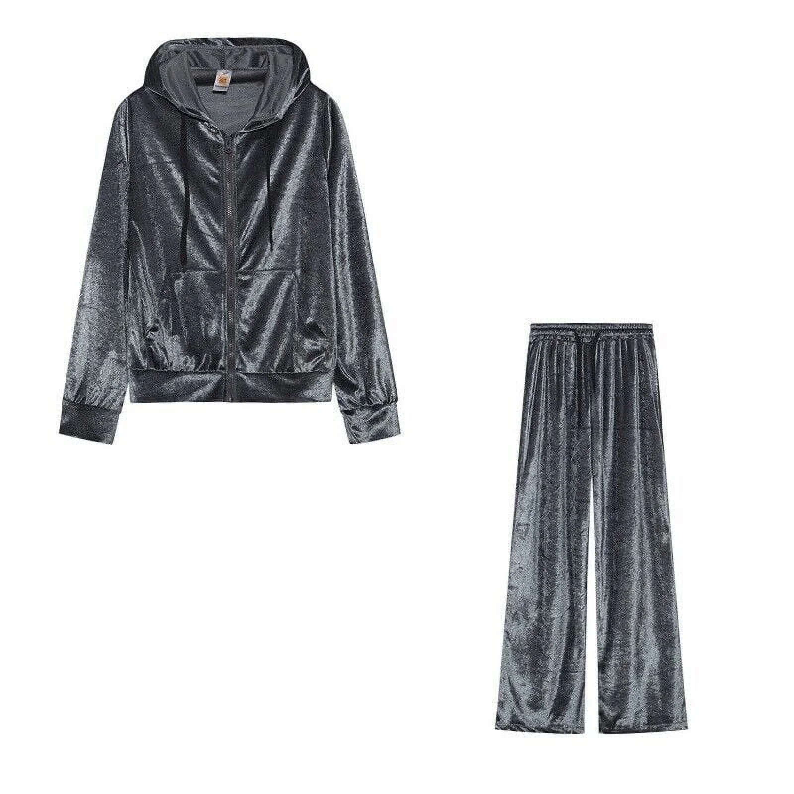 Women's Hoodie Outfits Velour Tracksuit For Velvet Jogging Workout Sets Fashion