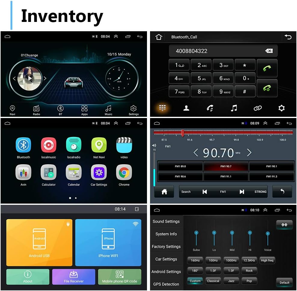 Double Din Android Car Radio with Navigation System Touch Screen Car Stereo Bluetooth Multimedia Player WiFi FM Radio with Backup Camera