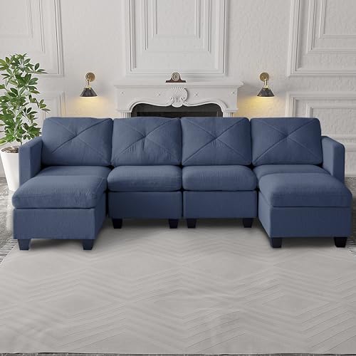 Casa Andrea Milano Modular Sectional Sofa, Boucle Fabric Convertible U Shaped Couch with Storage