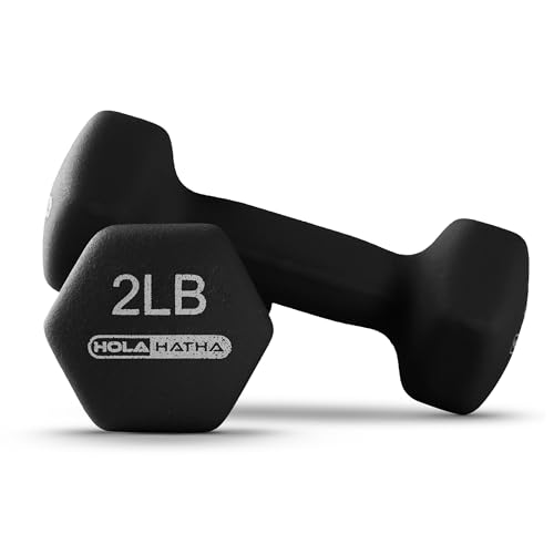 HolaHatha Neoprene Dumbbell Free Hand Weight Set with Rack, Ideal for Home Exercises to Gain Tone and Definition