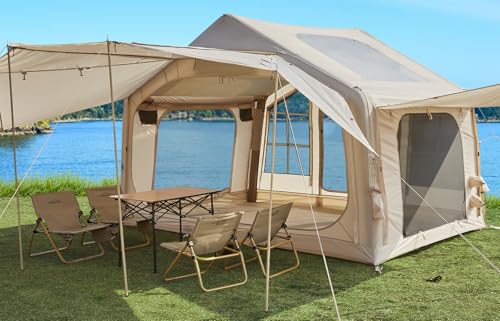 Inflatable Camping Tent, 2/4/6/8 Person Glamping Inflatable Tents for Camping
