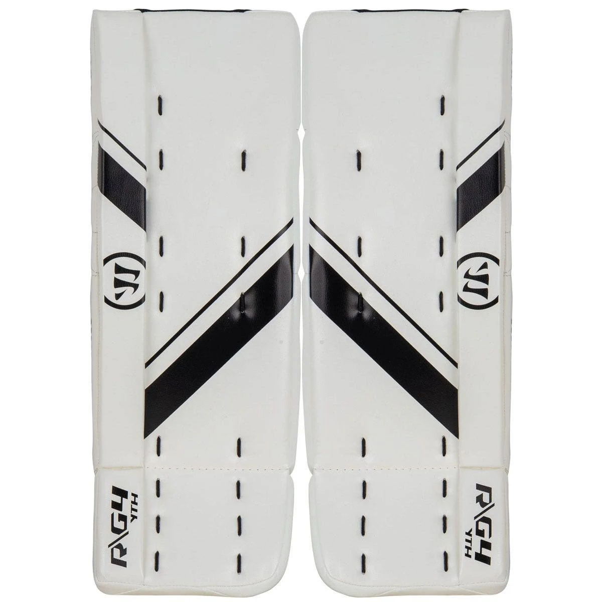 Warrior Ritual G4 Youth Goalie Leg Pads in White/Black Size 21+.5in