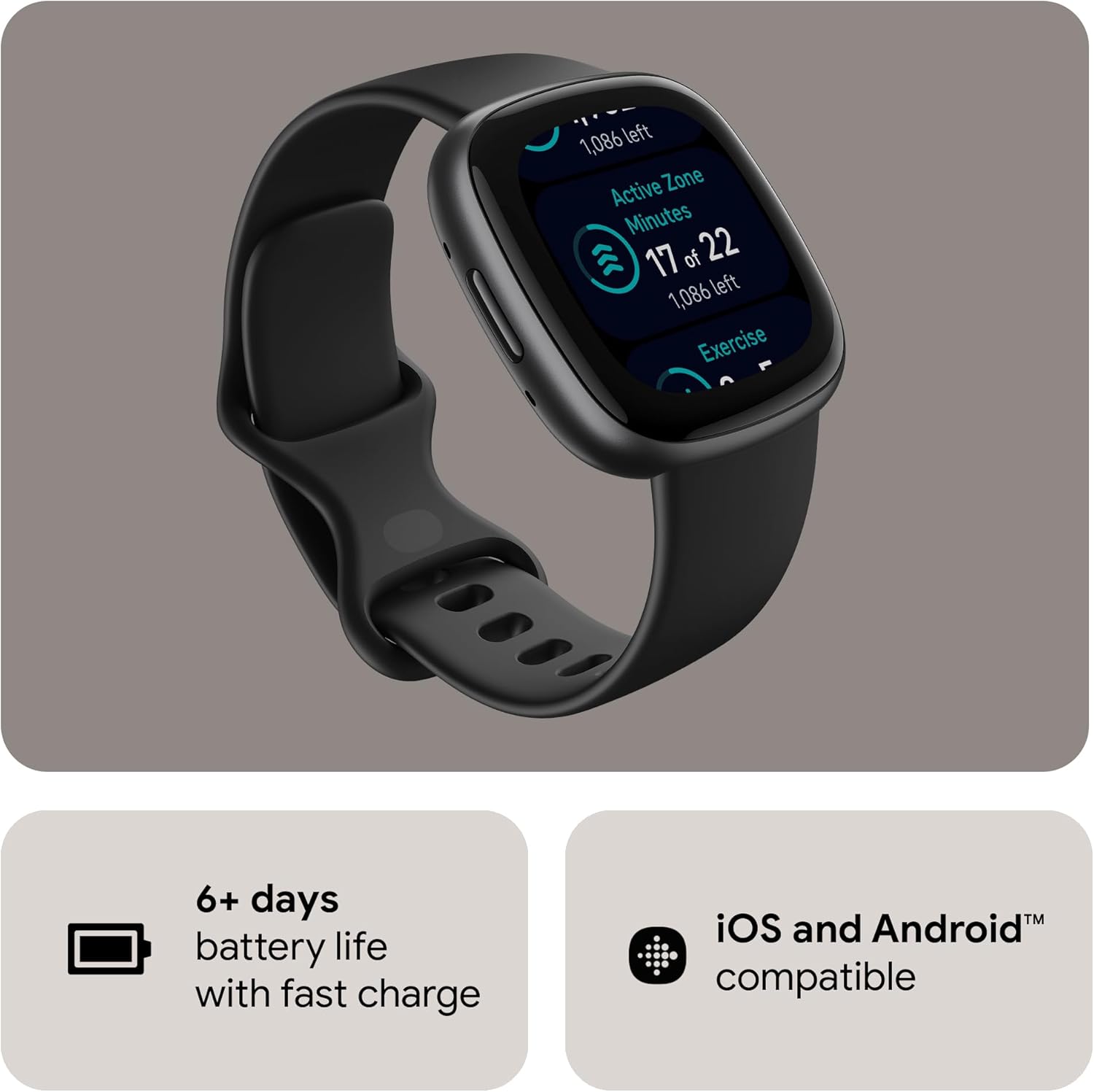 Fitbit Versa 4 Fitness Smartwatch with Daily Readiness, GPS, 24/7 Heart Rate, 40+ Exercise Modes, Waterfall Blue/Platinum