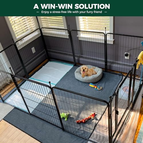FXW Rollick Dog Playpen for Yard, RV Camping, 32 inch 16 Panels for Small and Medium Dogs│Patented