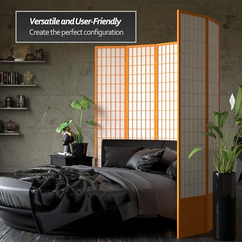 Red Lantern 7 ft. Tall Window Pane Shoji Screen-White-3 Panels Room Divider