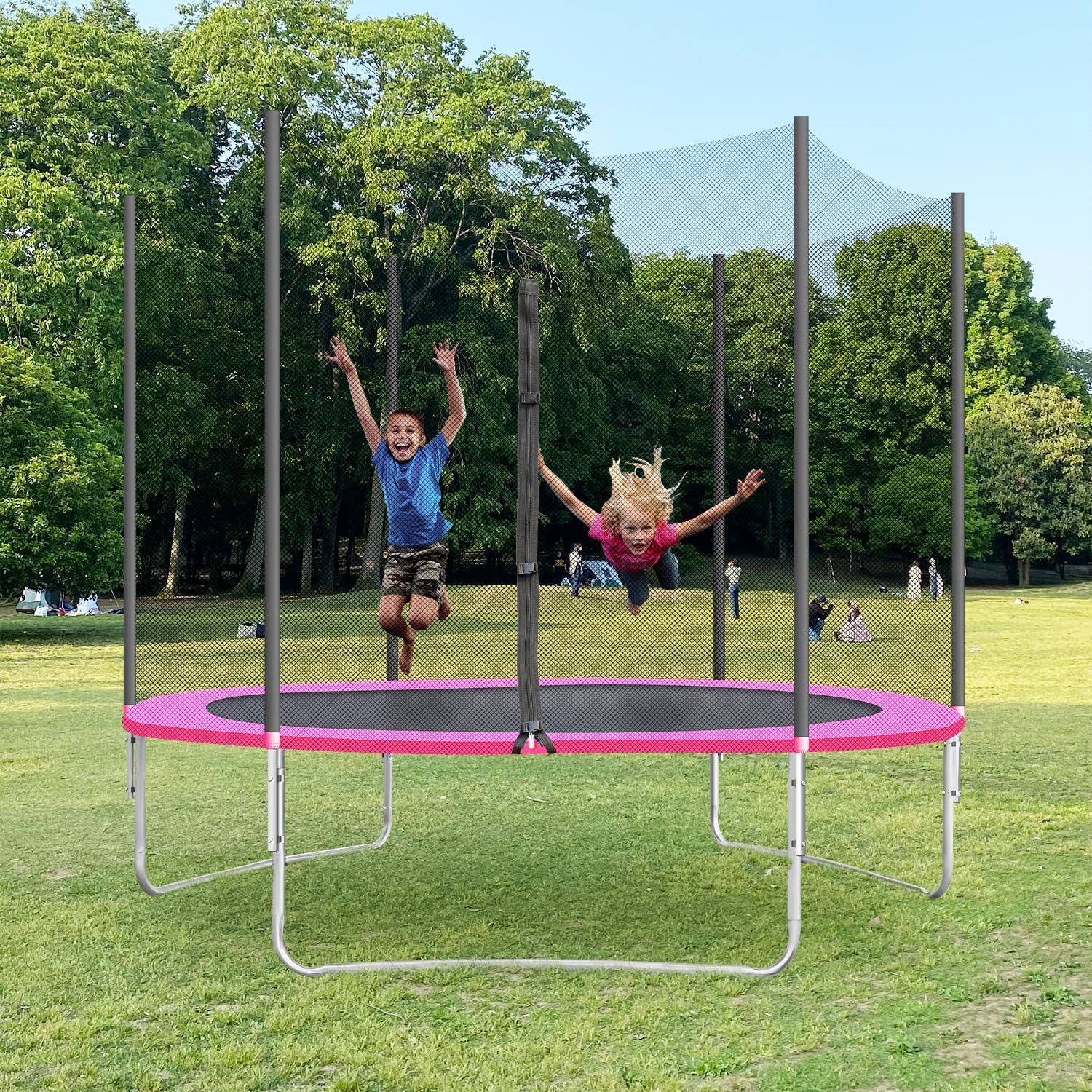 PayLessHere Trampoline 8FT 10FT 12FT 14FT Trampoline with Enclosure ASTM Approved-Combo Bounce Exercise Trampoline PVC Spring Cover Padding for Kids
