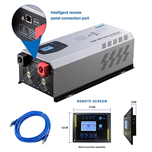 5000W Peak 15000watts Pure Sine Wave Power Inverter 24V DC to 120/240V AC Split Phase with Battery AC Charger