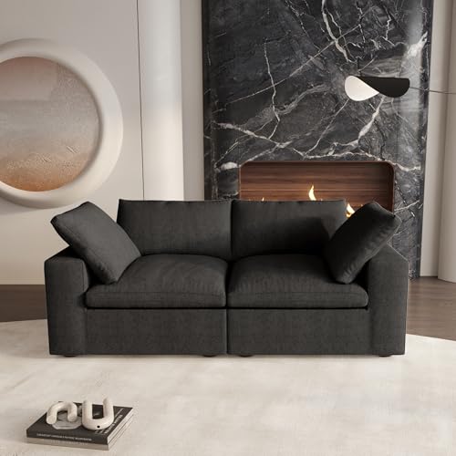 160.6" Cloud Couch Modular Sectional Sofa for Livingroom,Oversized Convertible Sofa with Storage Ottomans,6 Seat Wide Couches