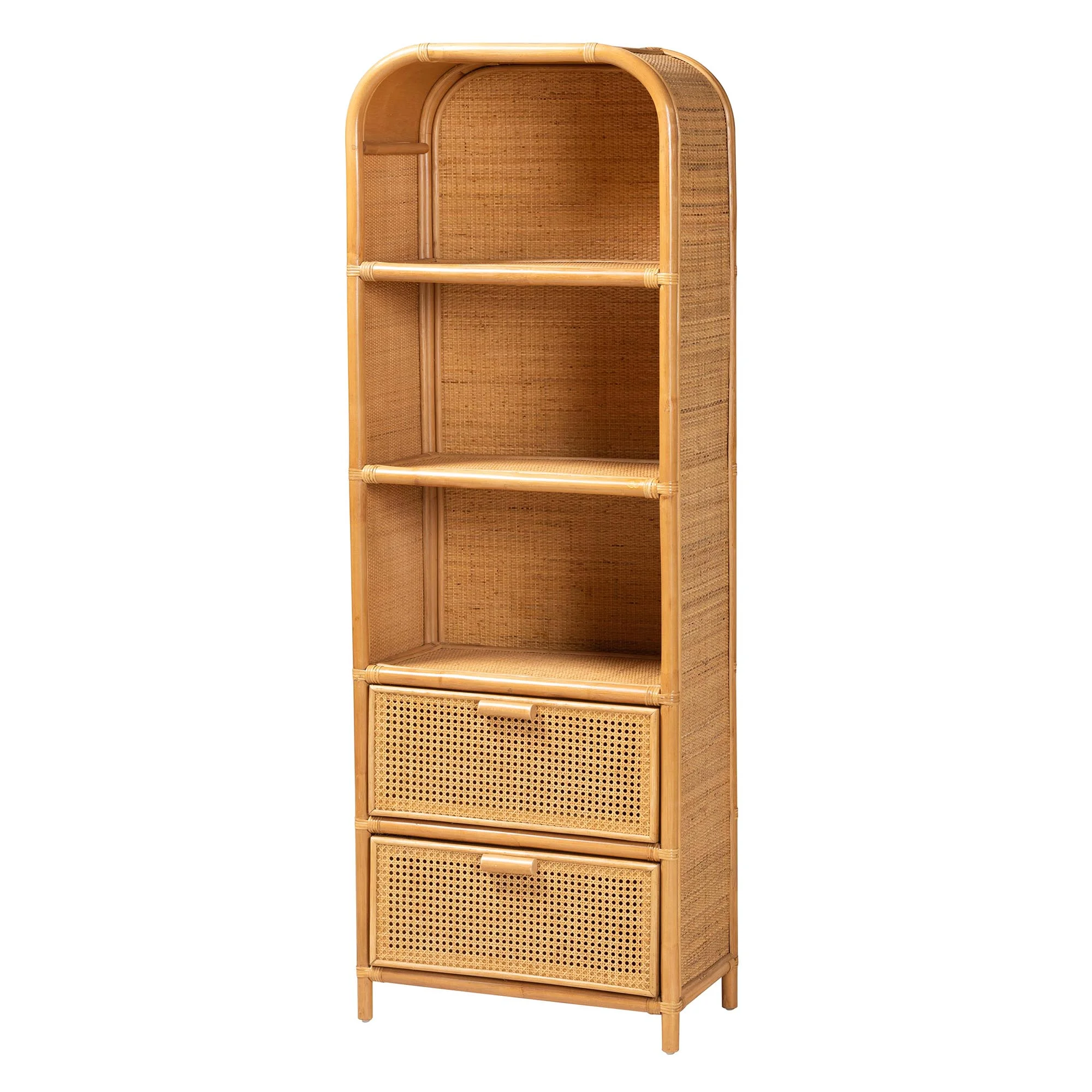 bali & pari Curacao Boho Bookcase, One Size, Light honey