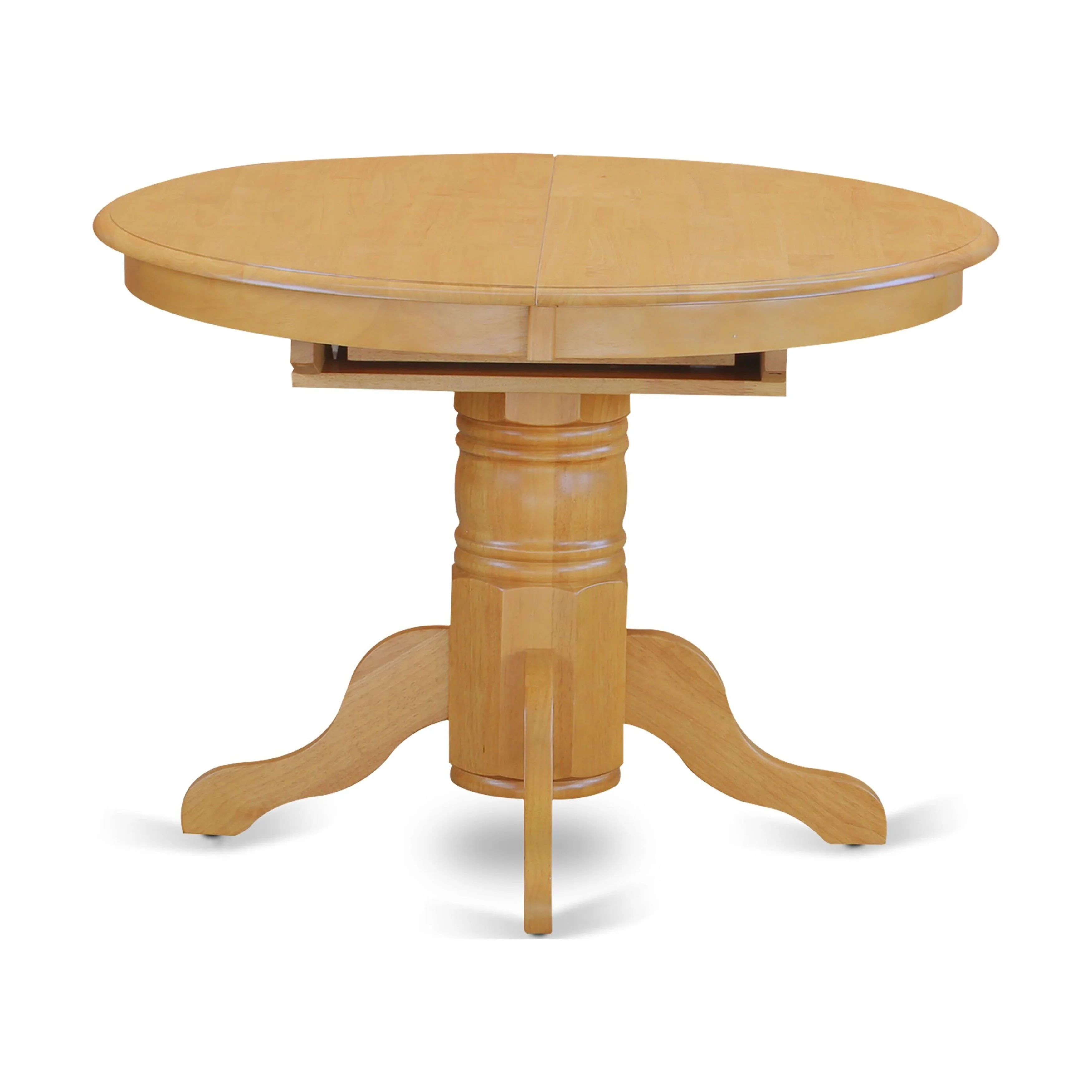 East West Furniture  Dining Room 4 Table with Leaf And 4 Dinette Chairs, Oak