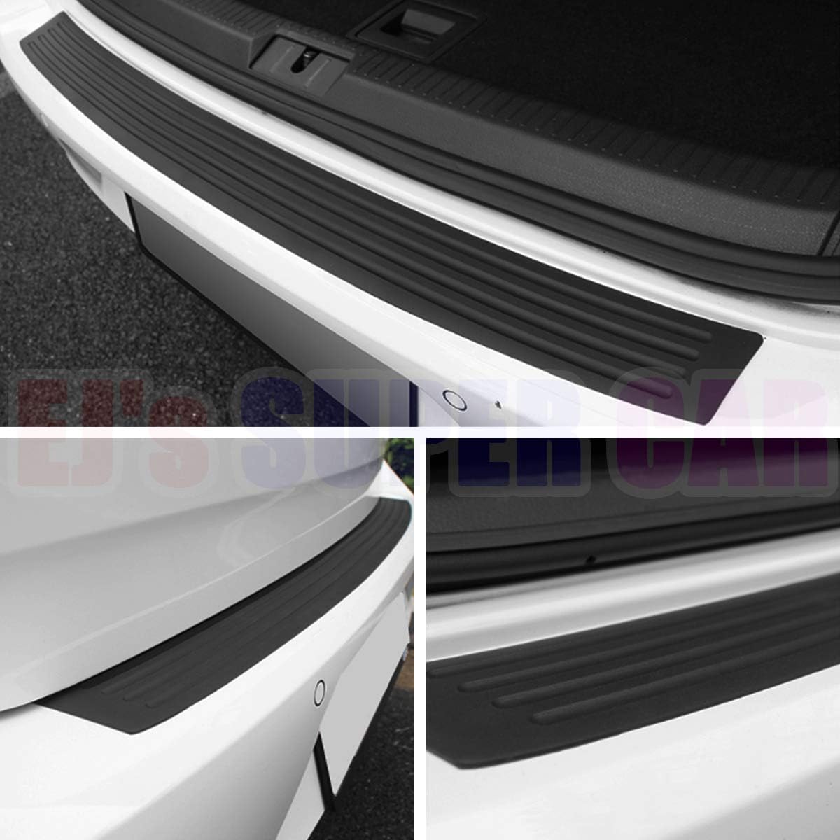 EJ's SUPER CAR Rear Bumper Protector Guard Universal Black Rubber Scratch, Resistant Trunk Door Entry Guards Accessory Trim Cover for SUV/Cars