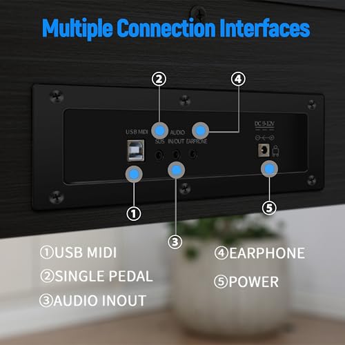 Digital Piano 88 Keys,Keyboard Piano,Touch-Sensitive,Electric Piano,Semi Weighted,Upright,Acoustic,Beginners,Adults,Full Size,Stand,Pedal