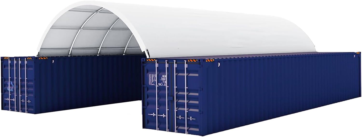 Shipping Container Canopy Shelter, Stable & Durable Cover Storage Container Roof (11oz PE, 20'x40')