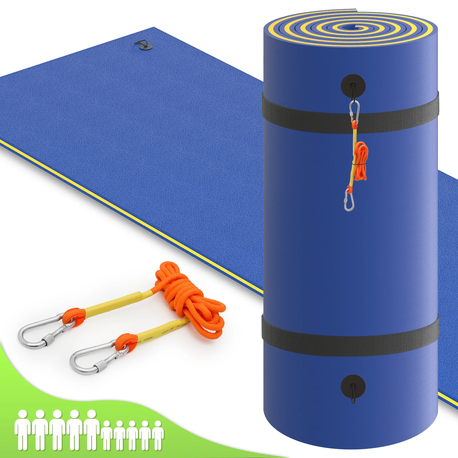 Magshion Water Floating Mat Foam Pad, 18x6FT Bouncy Tear-Resistant XPE Foam