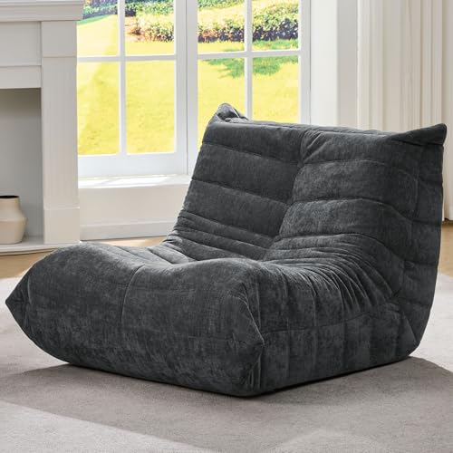 Bean Bag Chairs for Adults Giant Bean Bag Chair Memory Foam BeanBag Chair Big Bean Bag Sofa with Filler Faux Fur Fireside Beanbags Lazy Sofa for