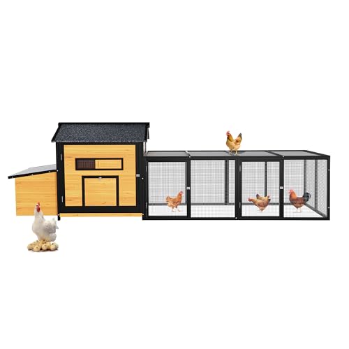109.6'' Large Wood Chicken Coop Enclosures,Walk-in Poultry Cage