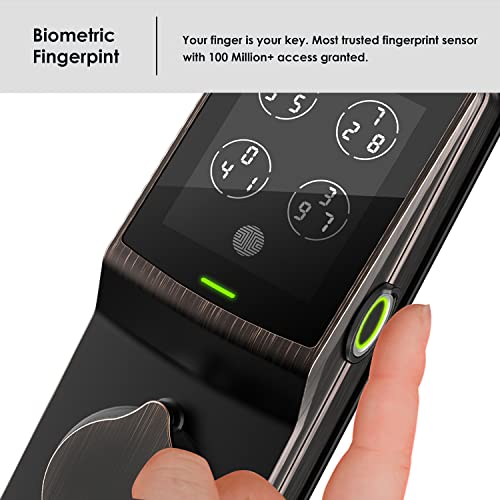 Lockly Smart Lock Model 7S, Bluetooth Smart Door Lock, Keyless Entry Door Lock, Touchscreen Keypad, App Control, eKeys and Offline Access Code