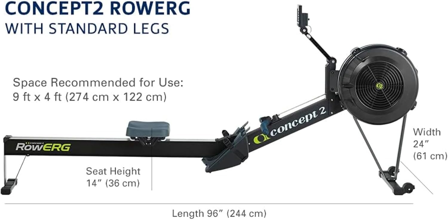 Concept2 RowErg Model D Indoor Rowing Machine - PM5 Monitor, Device Holder, Adjustable Air Resistance, Easy Storage with FitXion Seat Cushion