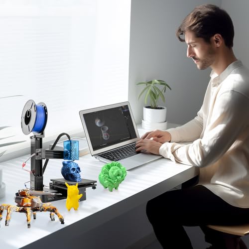 Mini 3D Printer for Beginners with 4 Colors PLA Filament, Portable FDM DIY 3D Printing Machine with TF Card Reader, Easy Setup, 0.4mm Nozzle
