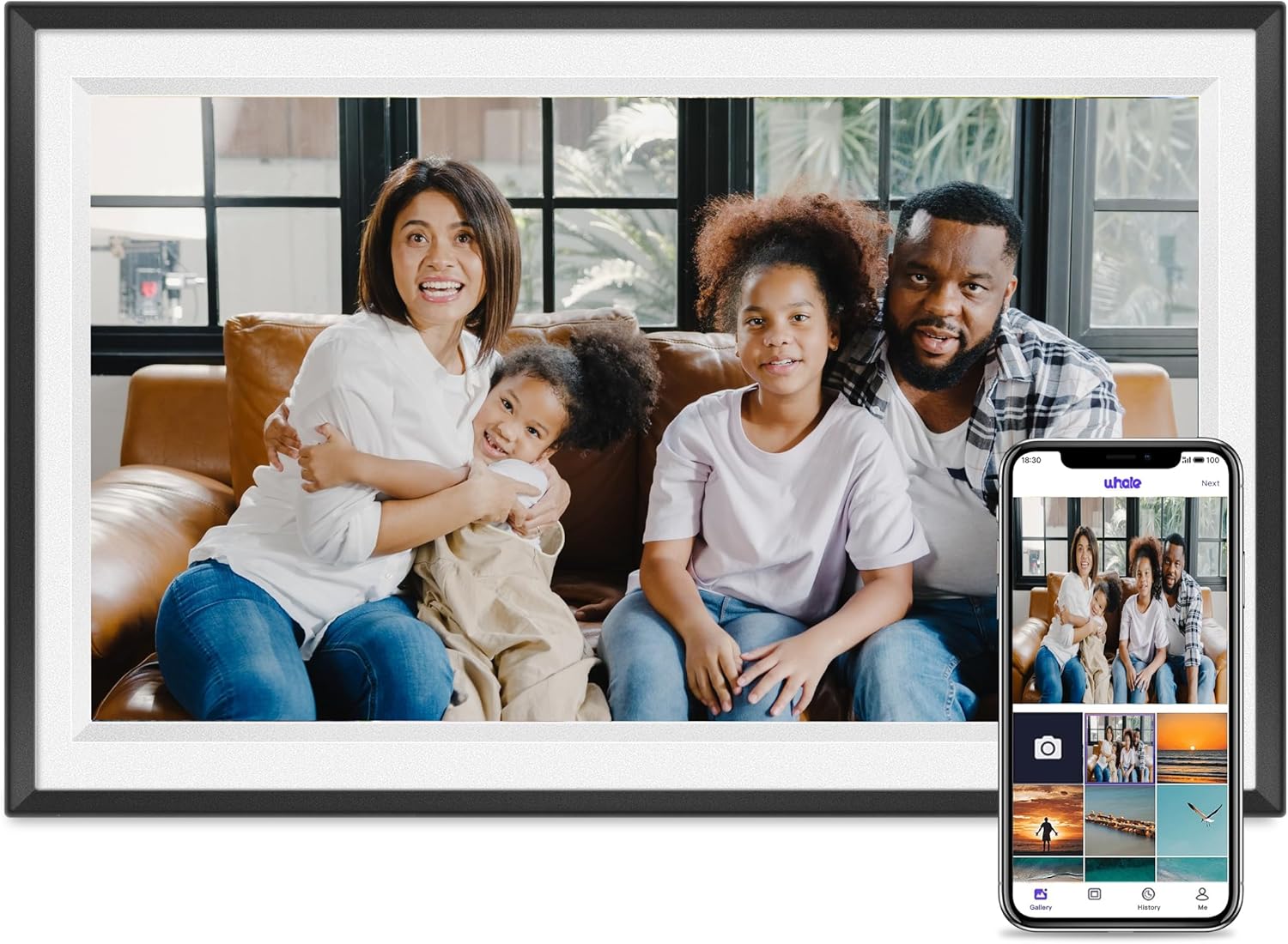 15.6Inch Touch Screen Large Digital Picture Frame,1920 * 1080 FHD WiFi Digital Photo Frame with 32GB Storage, Wall Mountable