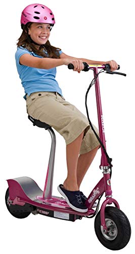 Razor E300S Seated Electric Scooter for Kids Ages 13+ - 9" Pneumatic Tires, Removable Seat, Up to 15 mph and 40 min of Ride Time