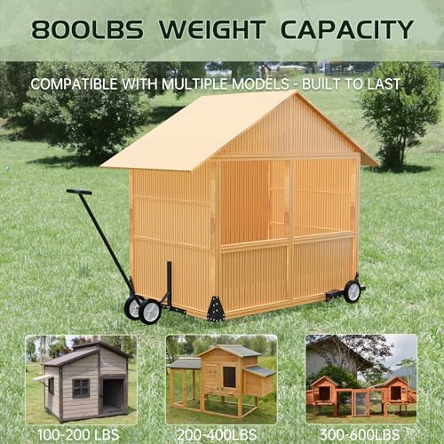 Chicken Coop Wheels Kit - Portable Poultry Tractor Mobilization Steel Chicken Coop Accessories
