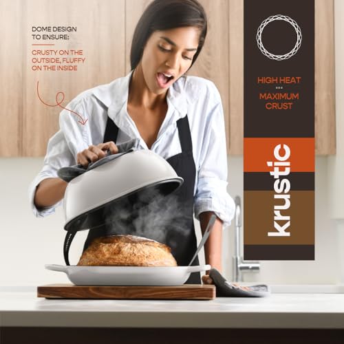 Enameled Cast Iron Dutch Oven for Professional Sourdough Bread Baking | 5.5 Quart Loaf Size Oval Cookware Pot with Lid | Triple-Layer Enamel Coating