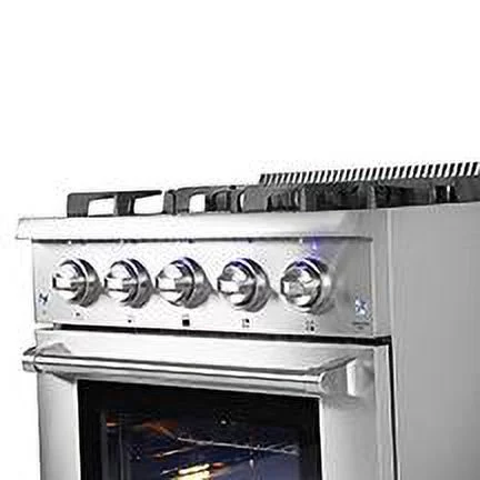 Thor Kitchen 30 inch 4.2 cu. ft. Freestanding Professional 4 Burners Blue Porcelain Oven Interior Gas Range in Stainless Steel (HRG3080U)