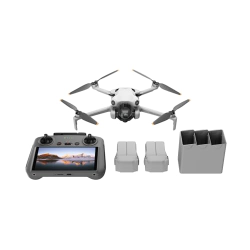 DJI Mini 4 Pro Fly More Combo Plus with DJI RC 2 (Screen Remote Controller), Folding Mini-Drone with 4K HDR Video Camera for Adults
