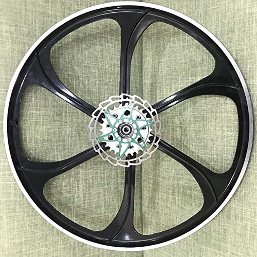 CDHPOWER 26" Aluminum Mag Wheels with Disc Brake Rotor Adapter and 28T Sprocket/Black/Bicycle Wheel/Rim