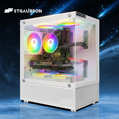 STGAubron Gaming Desktop PC,Radeon RX 580 16G GDDR5,Intel Core i7-6700 up to 4.0G,32G DDR4,2T SSD,600M WiFi,BT 5.0,RGB Fan x 3,RGB Keyboard&Mouse